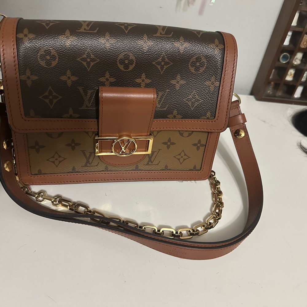 Louis Vuitton Brown and Tan Monogram Crossbody Bag